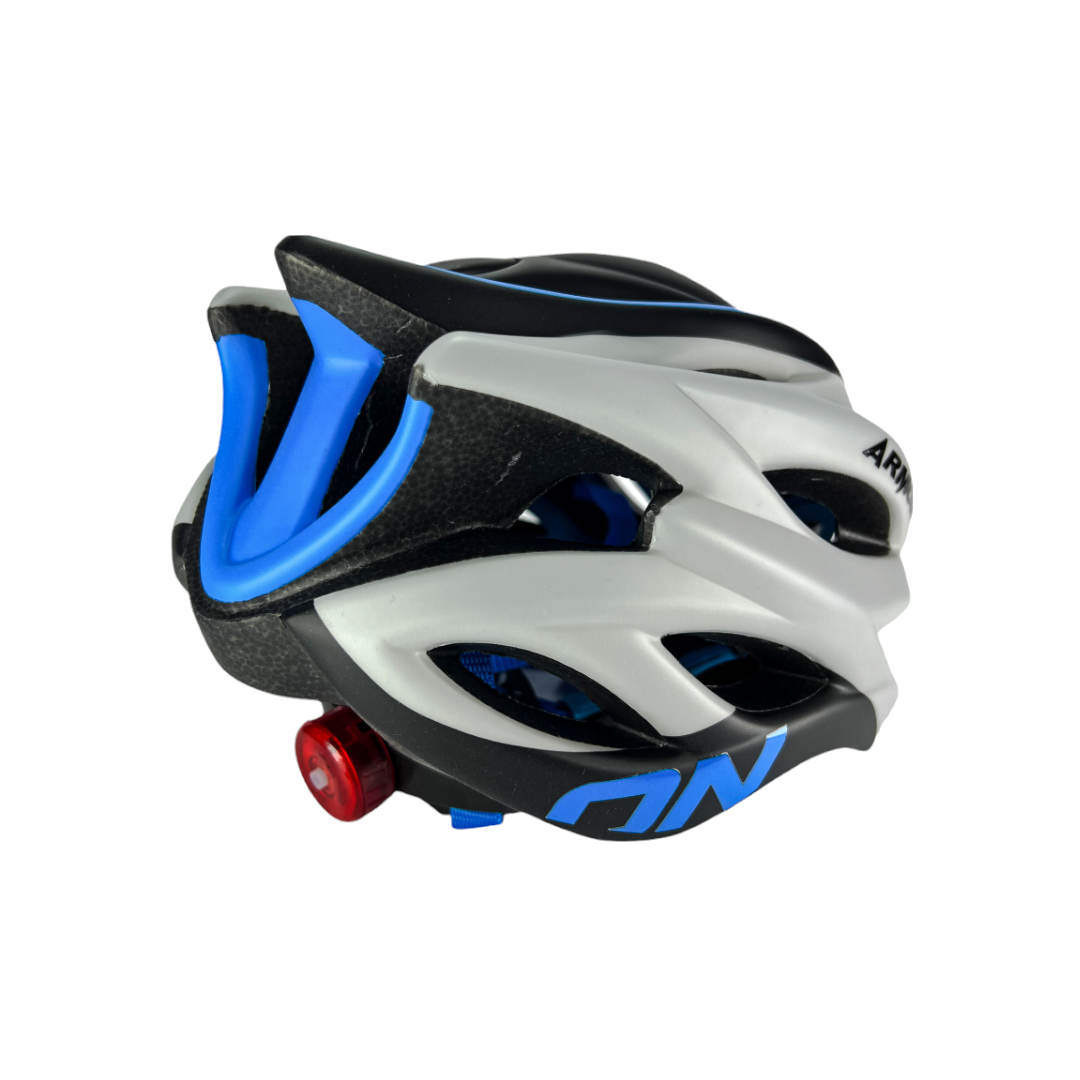 Casco Patinaje Y Ciclismo Profesional Armor Con Luces Ajustable Para Niños Y Adultos Azul